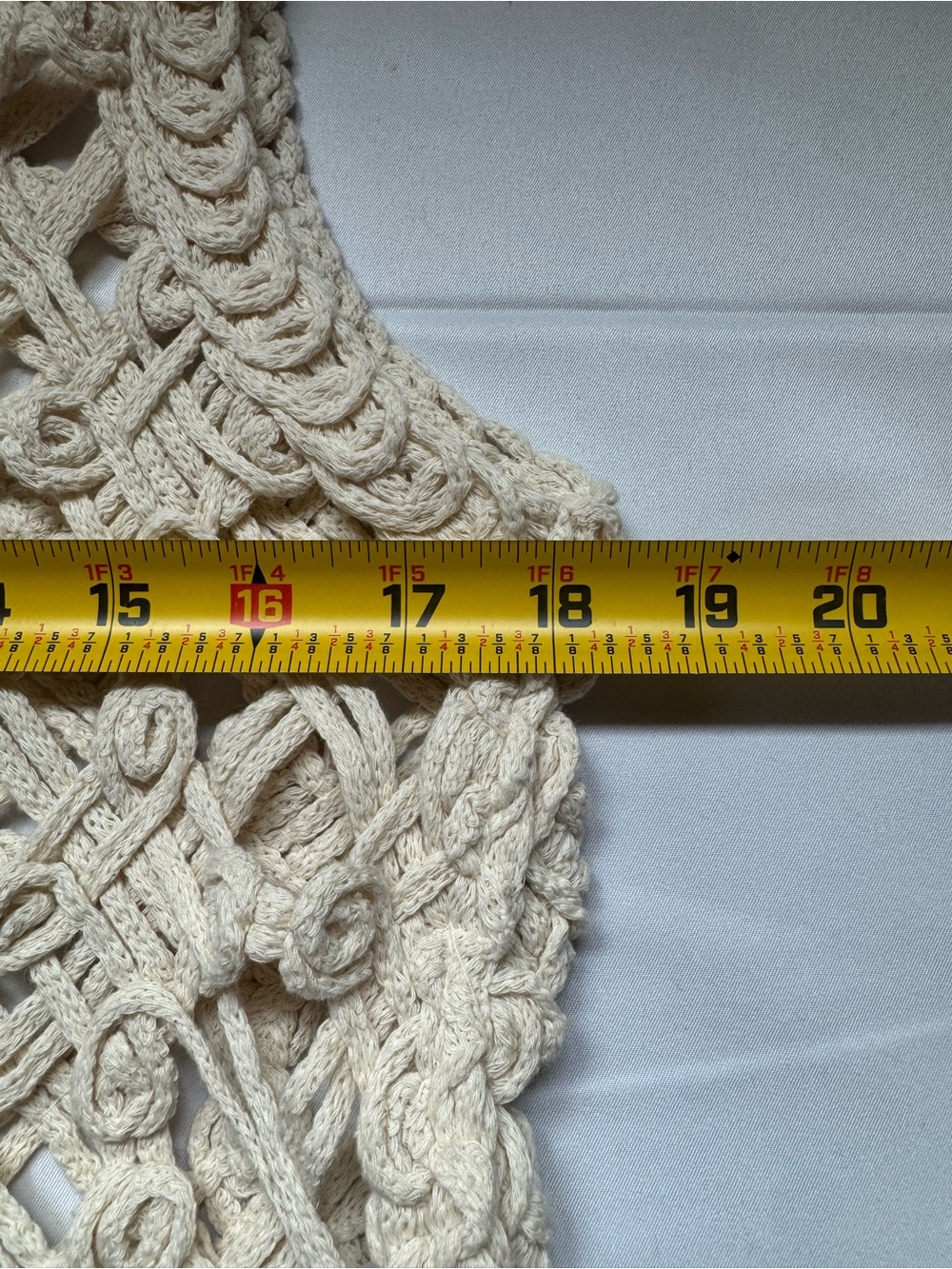 VICI Cream Macramé Crochet Crop Tank Top Size S/M Fringe Western Boho Indie Knit - Picture 8 of 9
